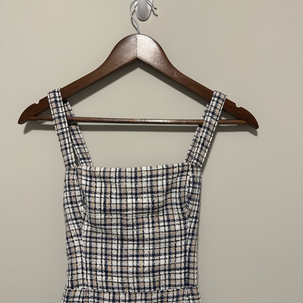 Abercrombie & Fitch Plaid Checkered Square Neck Academic Mini Dress Size Small - Picture 3 of 6